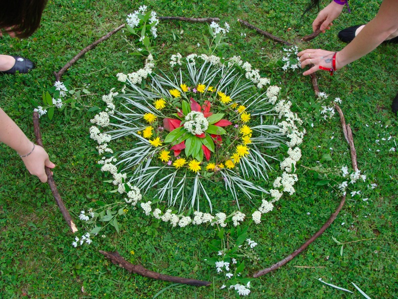 Mandala nature en cours d'élaboration